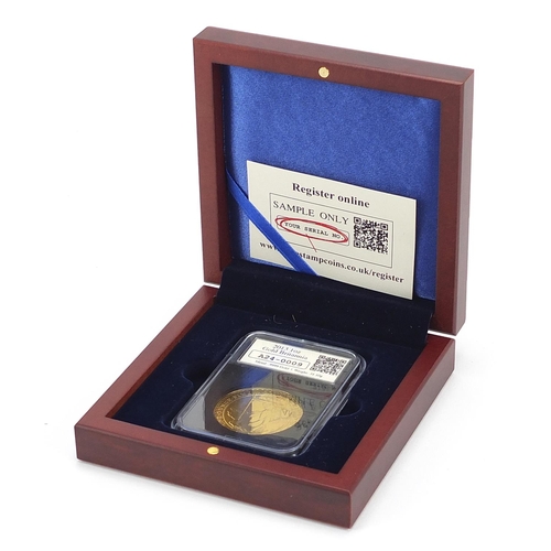 1188 - Elizabeth II 2013 one ounce gold Britannia one hundred pound coin housed in a date stamped case with... 