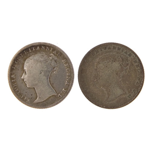 1271 - Two Victorian fourpences comprising dates 1842 and 1852