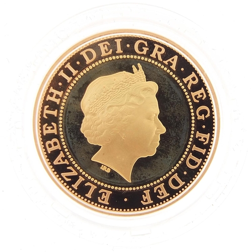 1189 - Elizabeth II 2014 gold proof two pound coin commemorating 500th Anniversary of Trinity House with ce... 