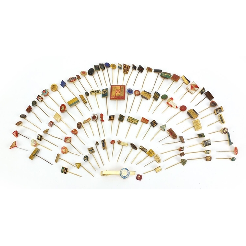 625 - Collection of foreign stickpins, mostly enamelled