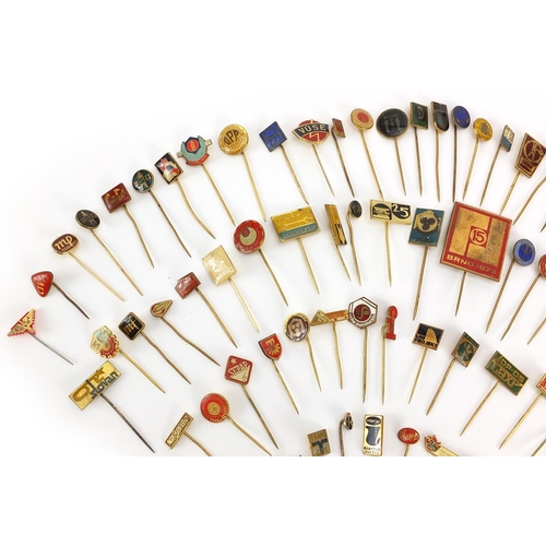 625 - Collection of foreign stickpins, mostly enamelled