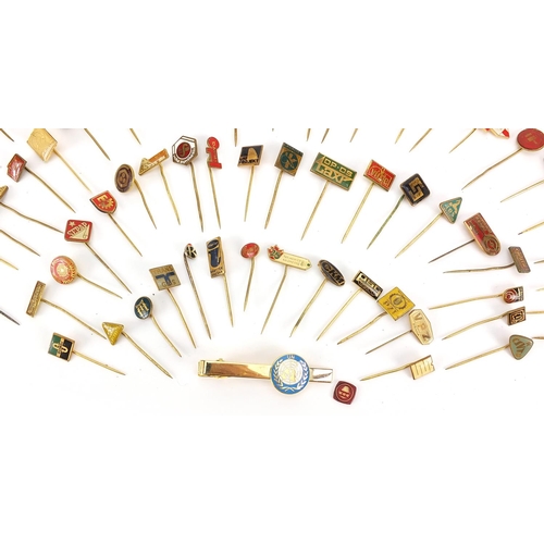 625 - Collection of foreign stickpins, mostly enamelled