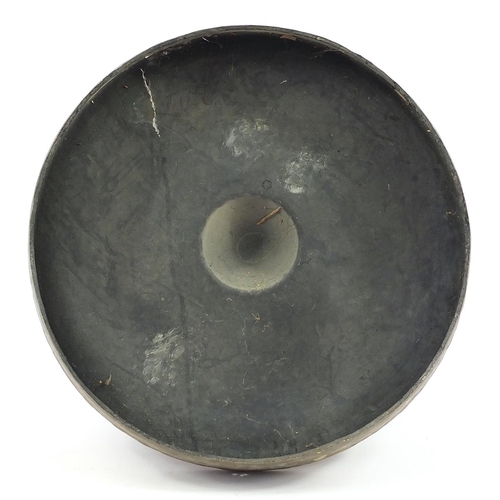 390 - Chinese bronze temple gong, 61cm in diameter