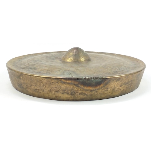 390 - Chinese bronze temple gong, 61cm in diameter