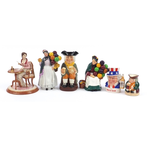 441 - Collectable figurines and Toby jugs including Royal Doulton The Old Balloon Seller and limited editi... 