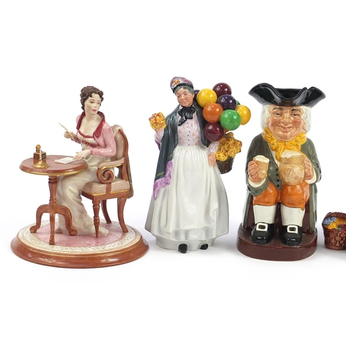 441 - Collectable figurines and Toby jugs including Royal Doulton The Old Balloon Seller and limited editi... 