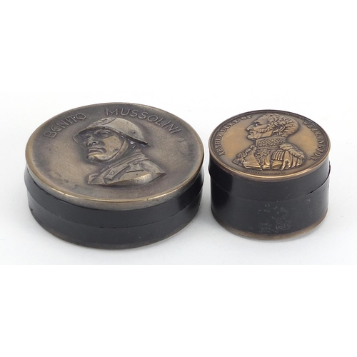 Two military interest snuff boxes including an Italian example, the ...