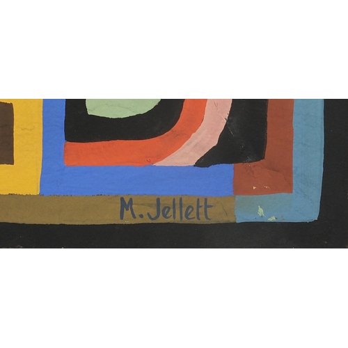 417 - Manner of Mainie Jellett - Study for stained glass window, Irish school gouache on paper, unframed, ... 