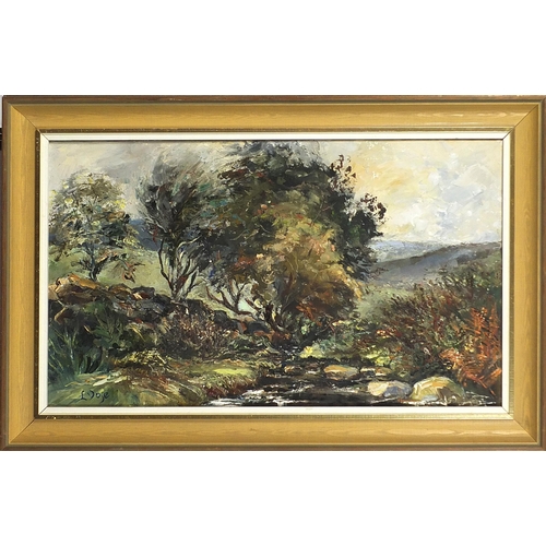 88 - L Vose - Moorland storm, Impressionist oil on canvas, indistinctly inscribed verso, mounted and fram... 