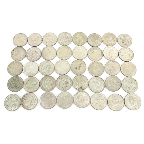 1259 - Collection of George VI British pre 1947 half crowns, 566.5g
