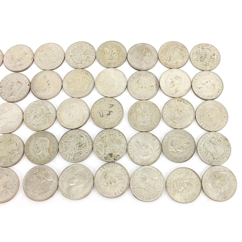 1259 - Collection of George VI British pre 1947 half crowns, 566.5g