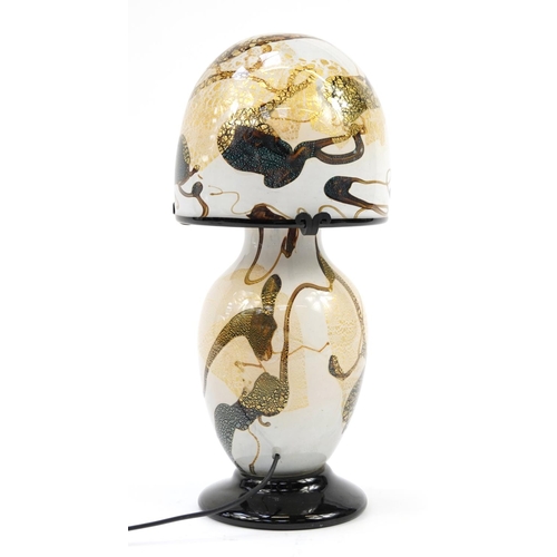 235 - Jean Michel Operto art glass table lamp with shade, 41cm high