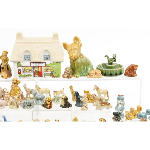 1011 - Large collection of Wade Whimseys, figures and Post Office butter dish, the largest 15cm wide