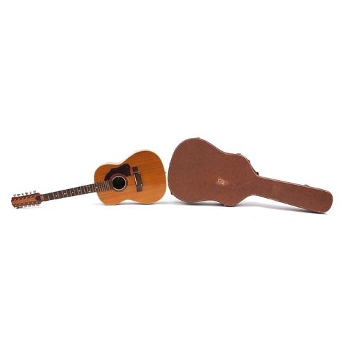 404 - Hoyer, German wooden twelve string acoustic guitar with protective carry case