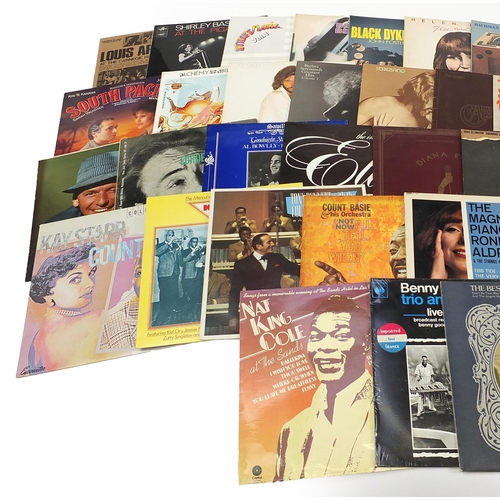 412 - Vinyl LP records including Barbara Streisand, The Carpenters, Shirley Bassey and Nat King Cole