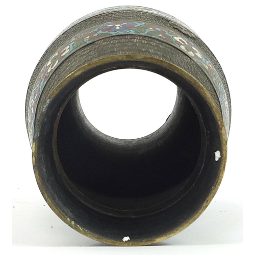 374 - Japanese cloisonne bronze vase, 36cm high