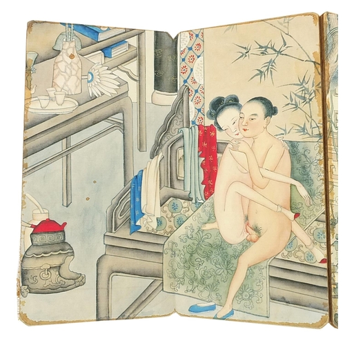 567 - Chinese folding book depicting erotic scenes