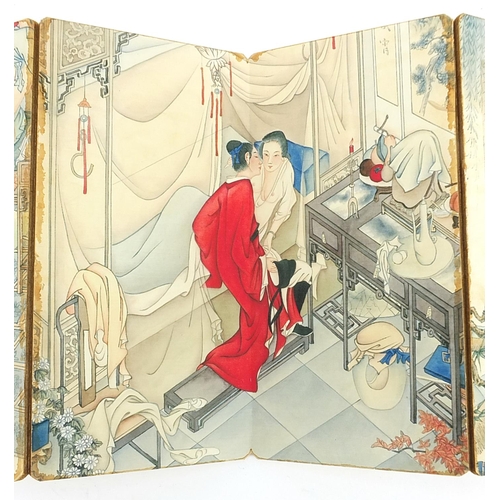 567 - Chinese folding book depicting erotic scenes