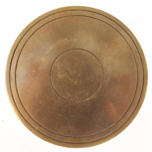 571 - Military interest brass travelling compass, 7.5cm in diameter