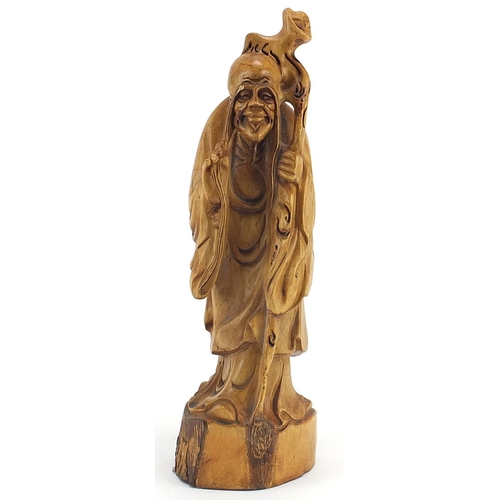 624 - Chinese root carving of an elder, 39cm high