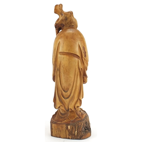 624 - Chinese root carving of an elder, 39cm high