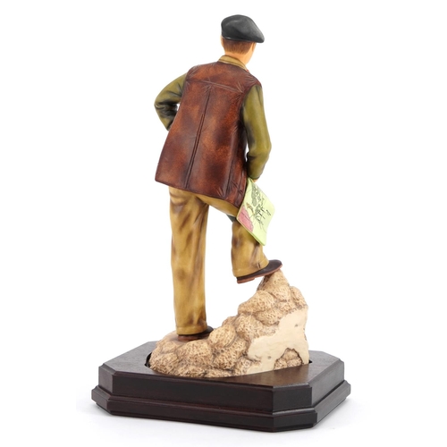 435 - Ashmore for Worcester porcelain commemorative military figure raised on a wooden plinth base, Field ... 