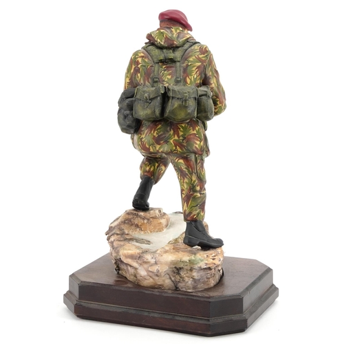 428 - Ashmore for Worcester porcelain commemorative military figure raised on a wooden plinth base, A Sold... 