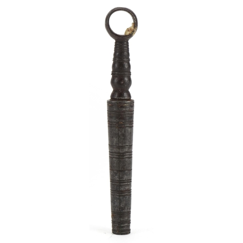 166 - Georgian simple steel corkscrew, 10cm in length