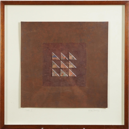 344 - Helyne Jennings '89 - Slab II, mixed media and cut paper construction, Conservation Management label... 