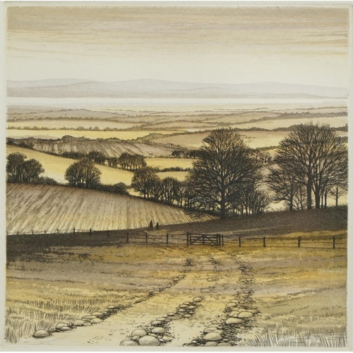 583 - Kathleen Caddick - View of the Estuary, pencil signed print in colour, limited edition 3/150, mounte... 