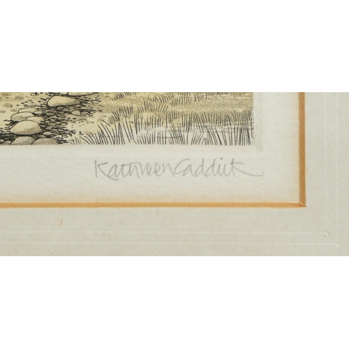 583 - Kathleen Caddick - View of the Estuary, pencil signed print in colour, limited edition 3/150, mounte... 