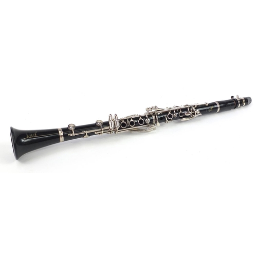 402 - Boosey & Hawkes, Regent five piece clarinet with fitted case, numbered 518515, 60cm in length