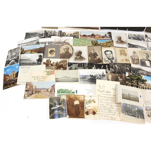 551 - Collection of 19th century and later postcards and photographs, some arranged in albums, including m... 