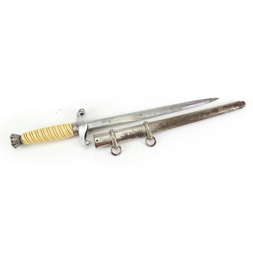 1391 - German military interest dagger with scabbard, the steel blade impressed Alcosa Solingen, 40cm in le... 