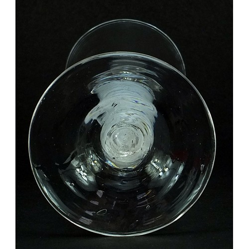 8 - 18th century wine glass with multiple opaque twist stem, 19cm high