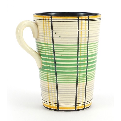 65 - Clarice Cliff, Art Deco Bizarre cup hand painted with lines, 11cm high