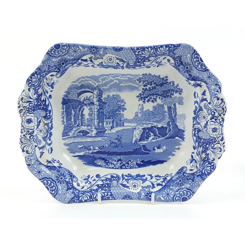 442 - Two Spode blue and white porcelain lidded tureens, one with ladel, the largest 33cm in length