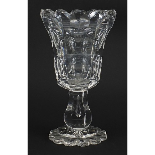 193 - Victorian cut glass vase, 26cm high