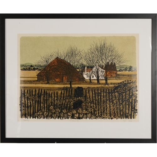 51 - Robert Tavener - Old Farm and Barn, pencil signed artist's proof print in colour, mounted, framed an... 