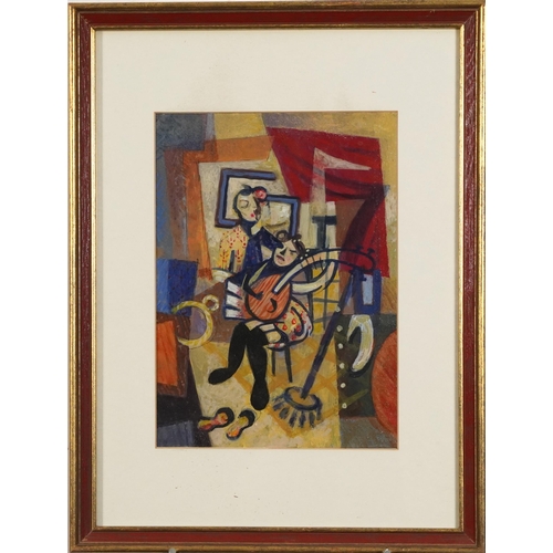 105 - Eamon Everall (Founding member of the Stuckists Art Group) - Interior scene with two figures playing... 