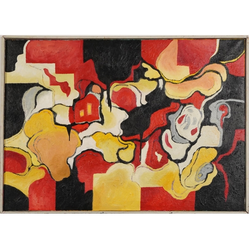 679 - Manner of Arshile Gorky - Abstract composition, American school oil on canvas, framed, 86cm x 60cm e... 