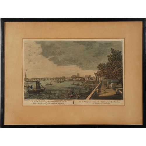 841A - After Johann Sebastian Muller - A North East view of Westminster with the New Bridge, taken from Som... 