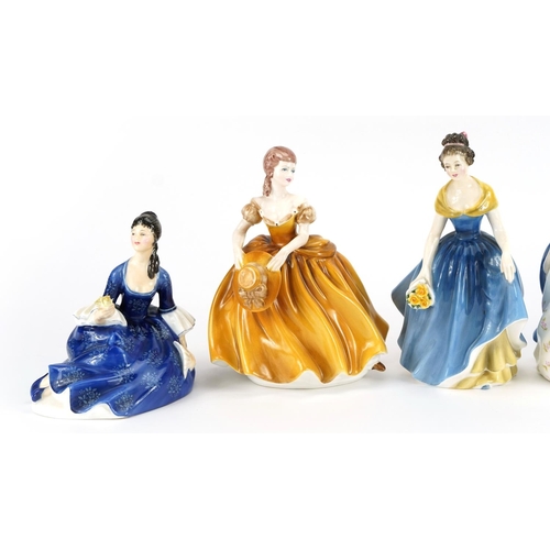 984 - Six Royal Doulton and Coalport figurines including Melanie HN2271 and Lynne HN2239, the largest 20cm... 