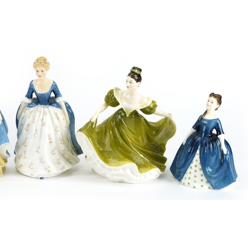 984 - Six Royal Doulton and Coalport figurines including Melanie HN2271 and Lynne HN2239, the largest 20cm... 