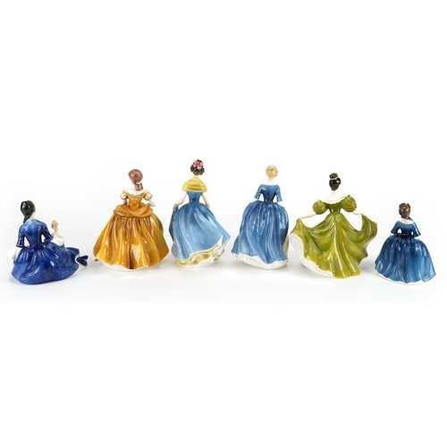 984 - Six Royal Doulton and Coalport figurines including Melanie HN2271 and Lynne HN2239, the largest 20cm... 