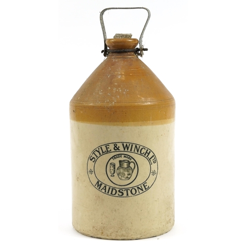 700 - Style & Winch Ltd Maidstone, two gallon advertising stoneware flagon, 41cm high