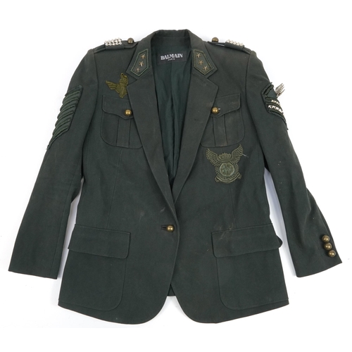 1026 - Balmain of Paris steam punk style military jacket, size 40