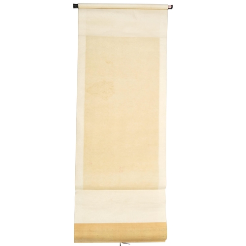 261 - Cursive handwriting, Chinese ink on gilt covered wax paper, Chinese scroll, 133cm x 66cm