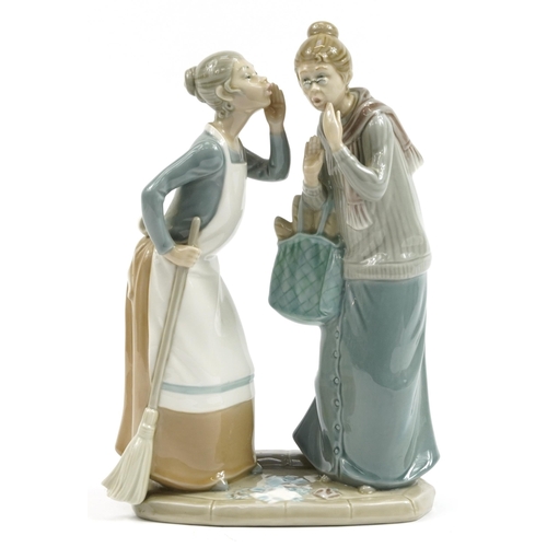 976 - Lladro porcelain figure group of gossiping females, 31cm high