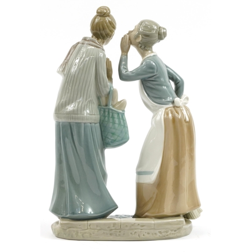 976 - Lladro porcelain figure group of gossiping females, 31cm high